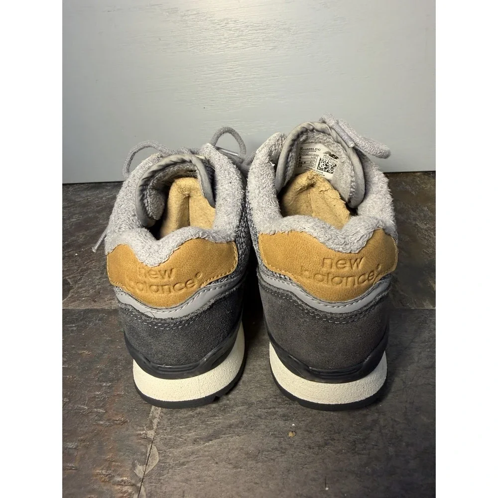 New Balance 996 Mid Grey Suede Brown Leather Knit Textile WH996LCC Womens Size 6